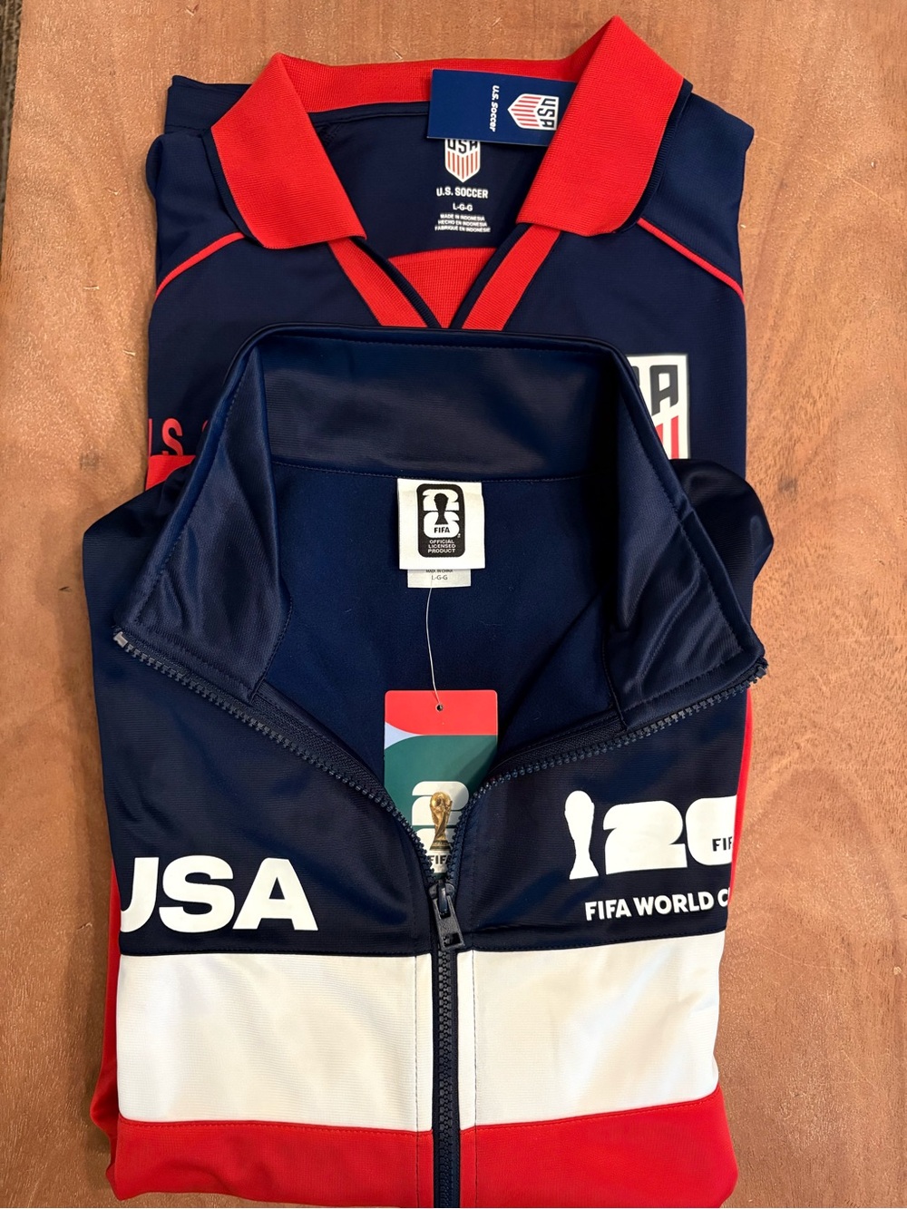 USA Soccer FIFA World Cup Track Jacket and Jersey- Navy & Red